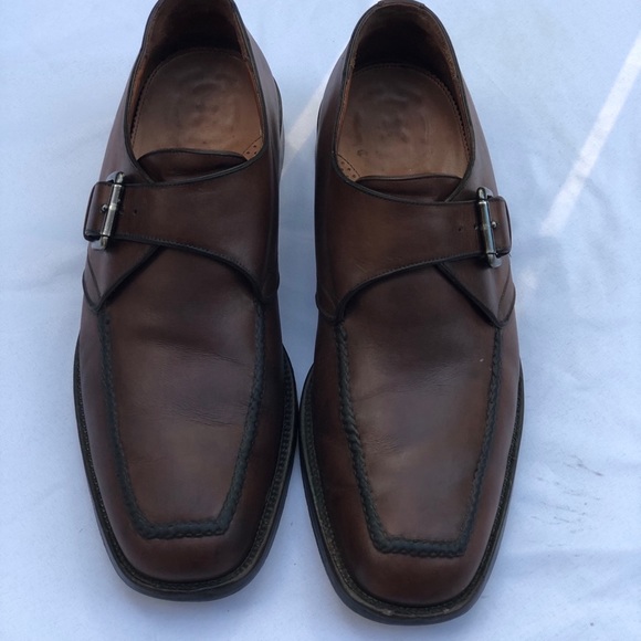 Cole Haan Mens Single Monk Strap Brown Size 10 - Picture 2 of 4